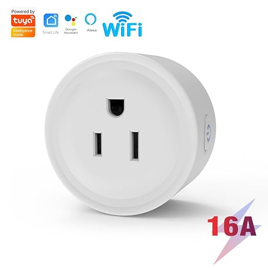 16A Smart Plug Wi-Fi Mini, Compatible with Alexa & Google Home, Timer 2.4G Wi-Fi Only,Remote Control with Timing Function, Timing and scheduling,Works with Your Wi-Fi Router – no hub Required.