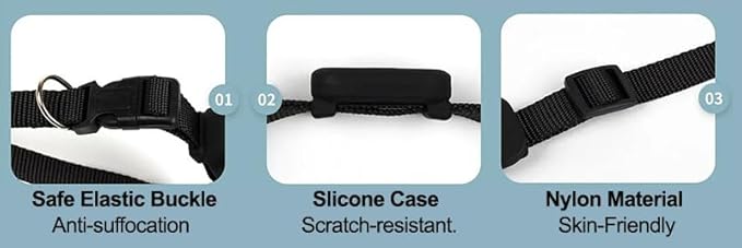 PawsPath Pet GPS Tracker Collar, Unlimited Range Waterproof Cat Dog Anti-Lost Device Smart Locator Tracking GPS Pet Tracker Collar for Apple iOS FindMy (Blue, Large)