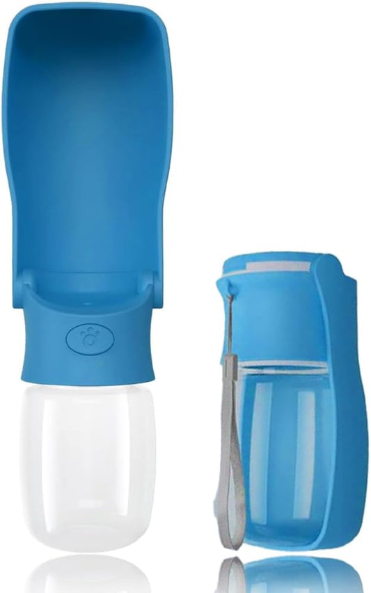 Portable Dog Water Bottle for Walking 19 OZ or 12 OZ Portable Pet Water Bottles for Puppy Small Medium Large Dogs Water Dispenser Pet Water Bowl Dog Accessories (19OZ Blue) (12OZ Dark Blue)