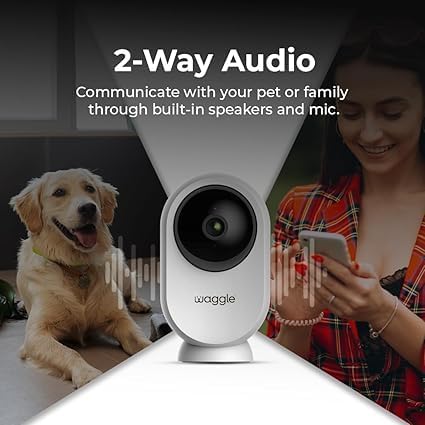 Waggle Dog Temperature Monitor & Pet Camera Bundle for RVs - Portable WiFi Cam (128GB) with Motion Alert & Remote Access | Watch Pets While Travelling