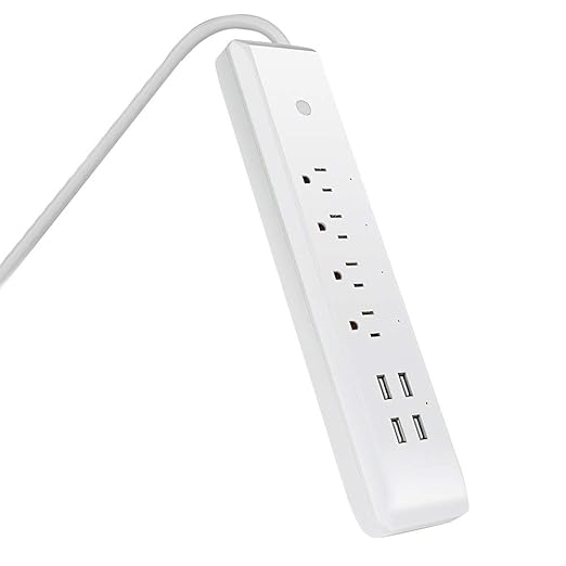 Feit Electric Smart Power Strip, 4 Outlets + 4 USB Ports, Voice Control with Alexa & Google Assistant, App Control & Scheduling from Anywhere, 15 Amp, Indoor 4-Outlet Powerstrip, POWERSTRIP/WiFi