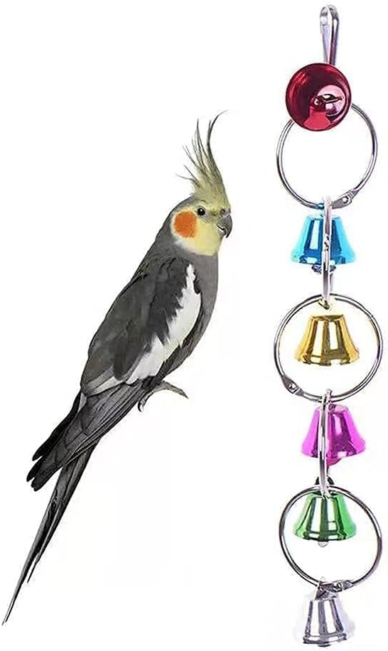 7" Bird Mirror with Rope Perch Bird Toys Swing, Comfy Perch for Greys Amazons Parakeet Cockatiel Conure Lovebirds Finch Canaries