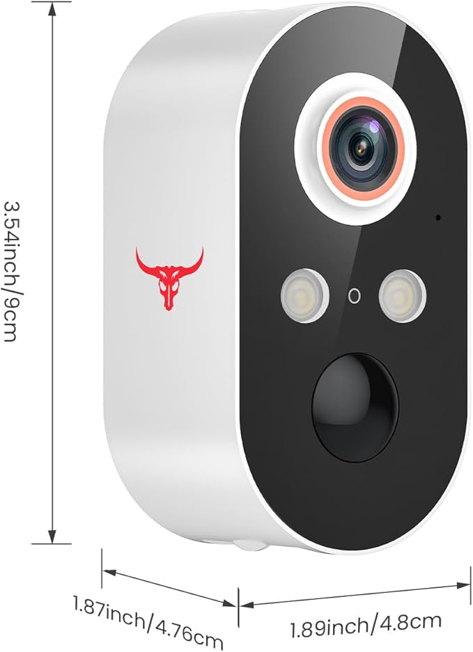 1080p Wireless Security Camera, 2.4GHz Wi-Fi Only, Color Night Vision, AI Human Detection, PIR Motion Detection, 2-Way Talk, Outdoor Surveillance Bullet Cam, No Solar Panel Included (2 Pack)