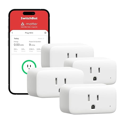 【2025 New】 SwitchBot Smart Plug Mini 15A(4 Pack), Energy Monitor, Smart Home WiFi(2.4GHz) & Bluetooth Outlet, Compatible with Alexa & Google Home, APP Remote Control & Timer Function, No Hub Required
