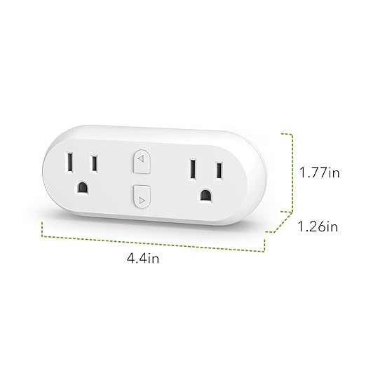 HBN Smart Plug 15A, WiFi&Bluetooth Outlet Extender Dual Socket Plugs Works with Alexa, Google Home Assistant, Remote Control with Timer Function, No Hub Required, ETL Certified, 2.4G WiFi Only, 4-Pack