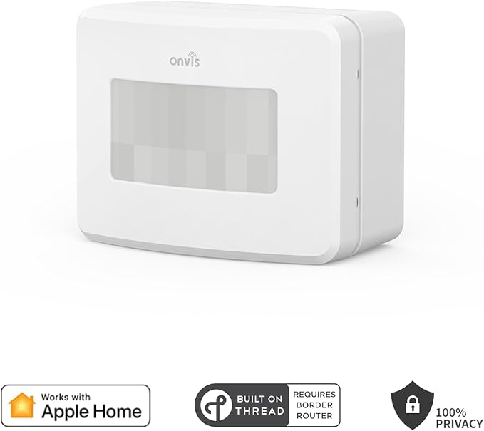 Onvis Smart Motion Sensor, Wireless Home Security System, PIR Motion Detector, Hygrometer, Thermometer,Works with Apple HomeKit-Thread