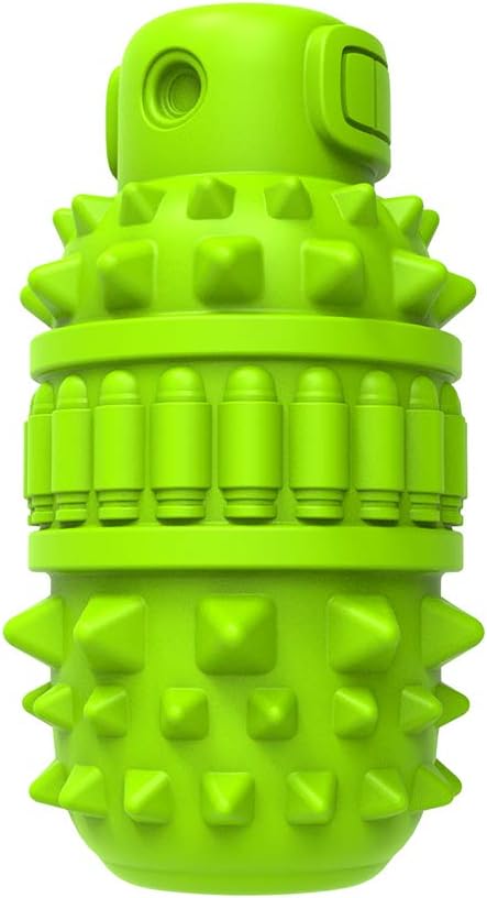 PIFFZEDO Dog Toys for Aggressive Chewers,Interactive Natural Rubber Chew & Squeaky Toy for Large Medium Breed,Dog Toothbrush,Tough & Durable (Green,Large)