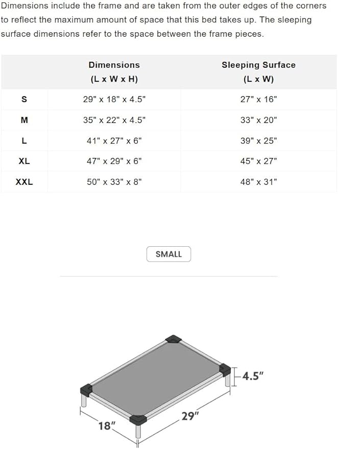 K9 Ballistics Chew Proof Elevated Cooling Outdoor Cot Bed for Small Dogs & Puppies - Virtually Indestructible, Preassembled, Withstands Aggressive Chewers - S, Ripstop Sandstone