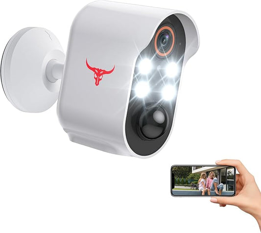 1080p Wireless Security Camera with AI Human Detection, Night Vision, 2-Way Talk, Cloud Storage, Rechargeable Battery Included, Battery Camera for Home Security, 2.4G WiFi