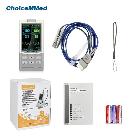 ChoiceMMed Handheld Pulse Oximeter for Vet Use - Heart Rate - Medical Monitoring for Dog, Cat, and Small Animals - Blood Oxygen Saturation Medical Monitoring Equipment