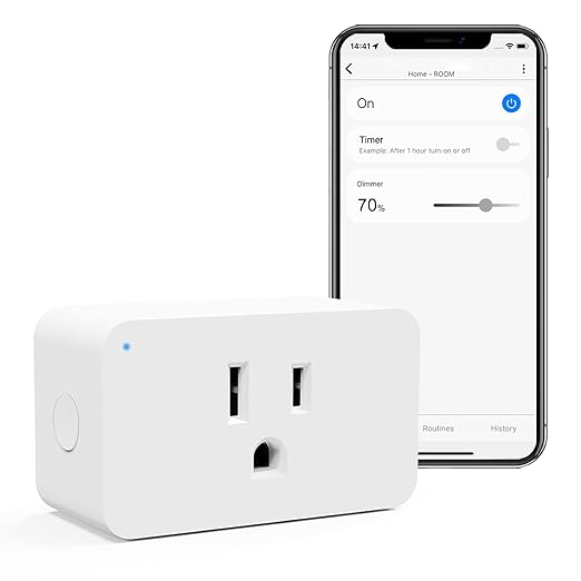 Z-Wave Dimmer Plug 800 Series Zwave Smart Plug,Dimmable Outlet Built-in Repeater Range Extender,Z-Wave Hub Required, Compatible with Smartthings, Alexa and More,FCC and ETL, 200W