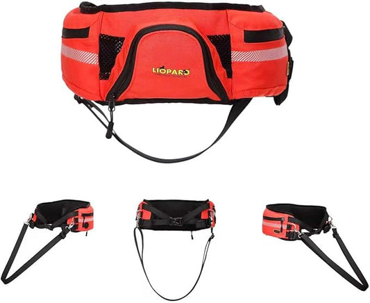 LIOPARD Dog Large Treat Bags Training Pouch Hands Free Waist Belt Puppy Small Waterproof Fanny Pack Pet Accessories Waste Bags with Dispenser for Travel Running Walking Hiking Agility (Orange)