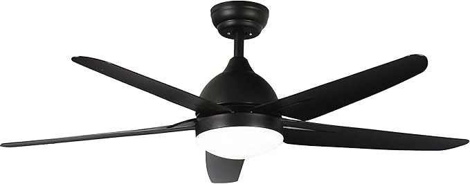 FINXIN Indoor Ceiling Fan Light Fixtures LED 52 Ceiling Fans for Bedroom,Living Room,Dining Room Including Motor,Light,3/5-Blades,Remote Switch (Black)
