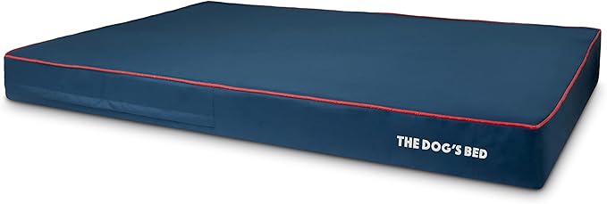 The Dog’s Bed Orthopedic Memory Foam Dog Bed, XXXL Blue/Red, Pain Relief for Arthritis, Hip & Elbow Dysplasia Post Surgery, Lameness, Supportive Calming, Waterproof Washable Cover, Veterinary Approved