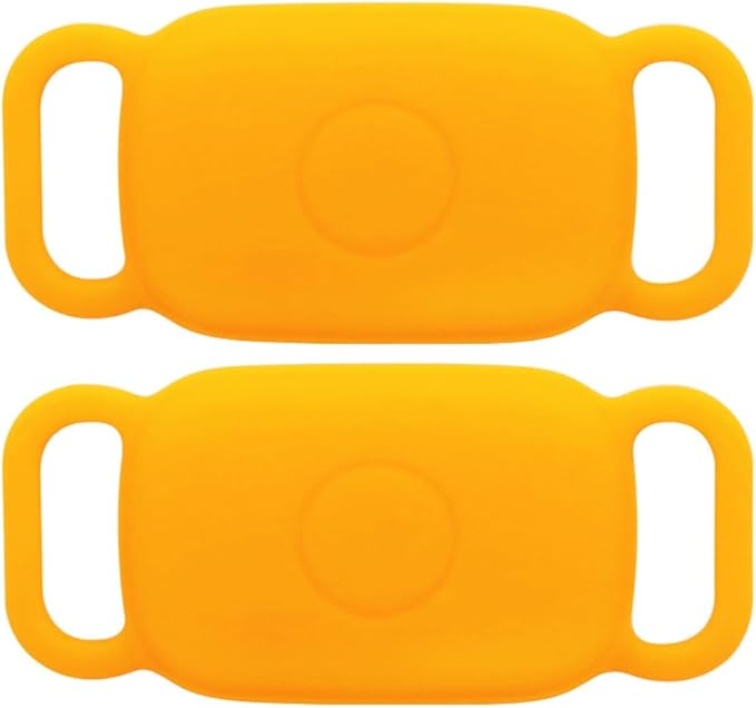 Dog Collar Holder for Tile Pro 2024 Bluetooth Tracker, Anti Lost Waterproof Silicone Soft Case Secure Protective Cover Finder for Keys, Bags, Cat Dog Collar Tag, 2 Pack (Yellow)