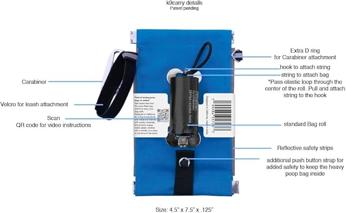 Poop Bag Holders for Leashes with Dog Poop Bags Rolls Biodegradable - Puppy Essentials & Litter Supplies - Durable Dispenser & Leak-Proof Pet Bags, Walking Parks Doggy Accessories Boy Girl Rose Tail