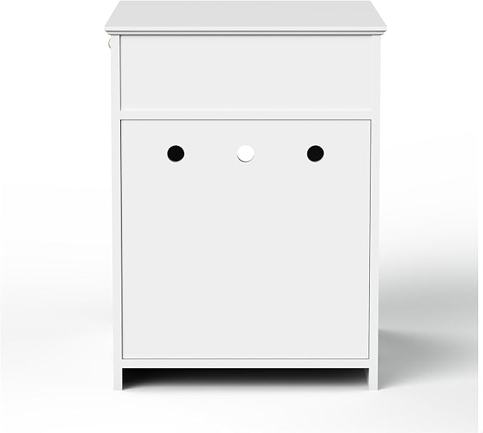 GDFStudio Cat Litter Box Enclosure Furniture, Hidden Litter Box Cabinet with Drawer & Door, Decorative Litter House, Covered Cats Shelter Nightstand, Cat Boxes Enclosure Fits Most Cats, White