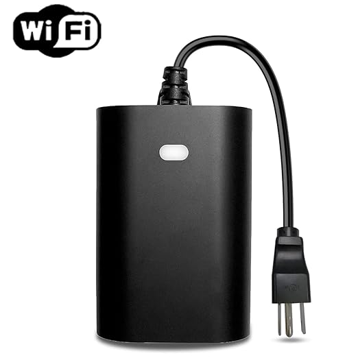 Eva Logjk Outdoor Smart Plug, 2.4G WiFi IP65 Waterproof Weather Resistant Plug-in with Alexa & Google Home, 2 Independent Outlets
