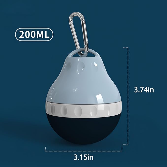 Dog Travel Water Bottle Detachable Bowl Leak Proof Portable ,Silicone Bottle Body,Collapsible and Suitable for Small Pets for Outdoor Walking, Hiking, Travel (Blue, 200ml)