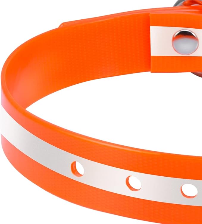 PetJoy Dog Collars Strap, Replacement Collar for Shock Reflective Collar, Adjustable Classic Dog Collar Strap for All Varieties Small Medium Large Dogs (Blue & Orange)