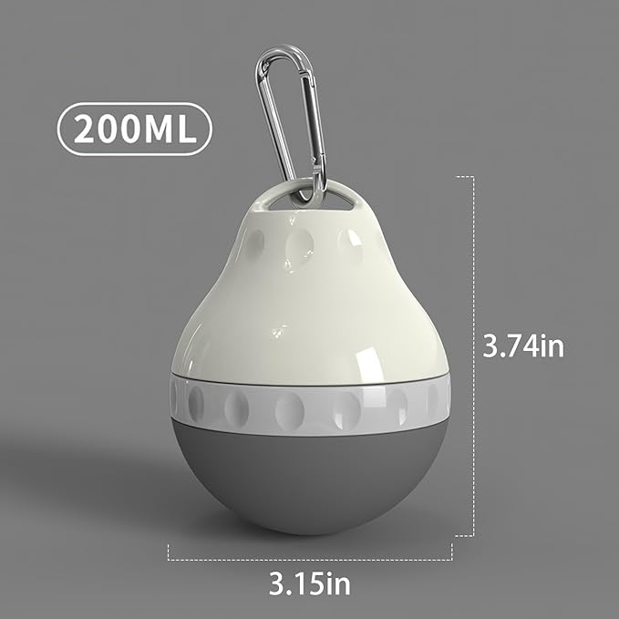 Dog Travel Water Bottle Detachable Bowl Leak Proof Portable ,Silicone Bottle Body,Collapsible and Suitable for Small Pets for Outdoor Walking, Hiking, Travel (Gray, 200ml)