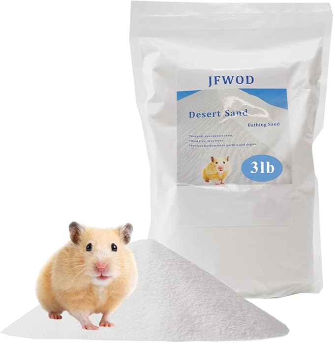 Hamster Bath Sand, 3lb Dust Free Desert Sand or Potty Litter Sand for Hamster Chinchillas Gerbil Syrian Mice Small Animals