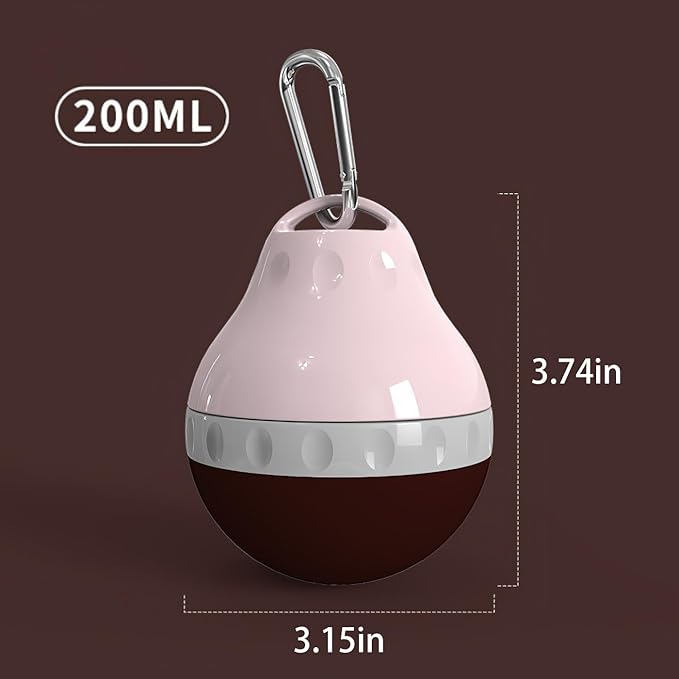 Dog Travel Water Bottle Detachable Bowl Leak Proof Portable ,Silicone Bottle Body,Collapsible and Suitable for Small Pets for Outdoor Walking, Hiking, Travel (Pink, 200ml)