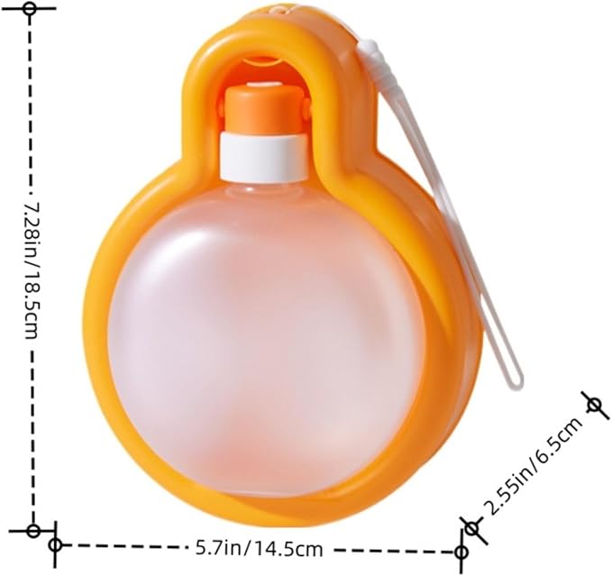 Dog Water Bottle Convenient Leak-Proof Dog Water Bottle Capacity 12 Oz (350 ml).Ldeal for Dogs on Outdoor Walks and Traveling. (Orange, 12 Ounces)