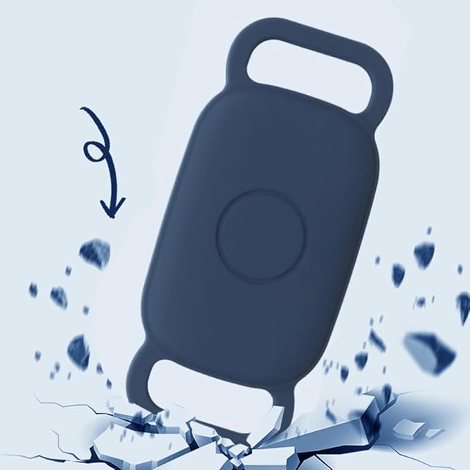 Dog Collar Holder for Tile Pro 2024 Bluetooth Tracker, Anti Lost Waterproof Silicone Soft Case Secure Protective Cover Finder for Keys, Bags, Cat Dog Collar Tag, 2 Pack (Blue)