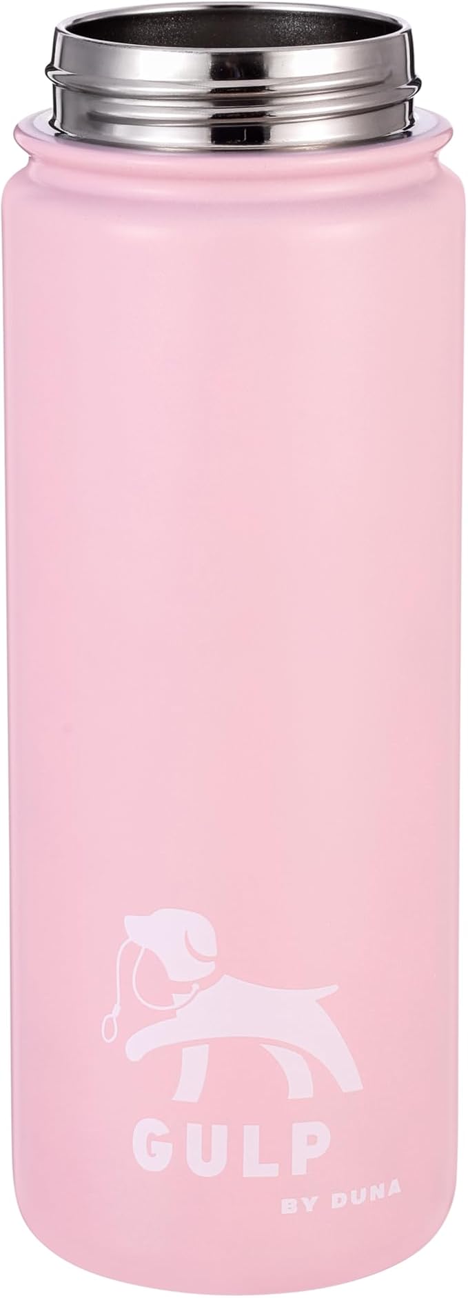 Gulp by Duna 18oz Dog Travel Water Bottle with Paw-Shaped Bowl – Insulated Stainless Steel, Leakproof & Portable with Carry Strap – Outdoor Walking, Hiking & Pet Hydration On-The-Go – Pink