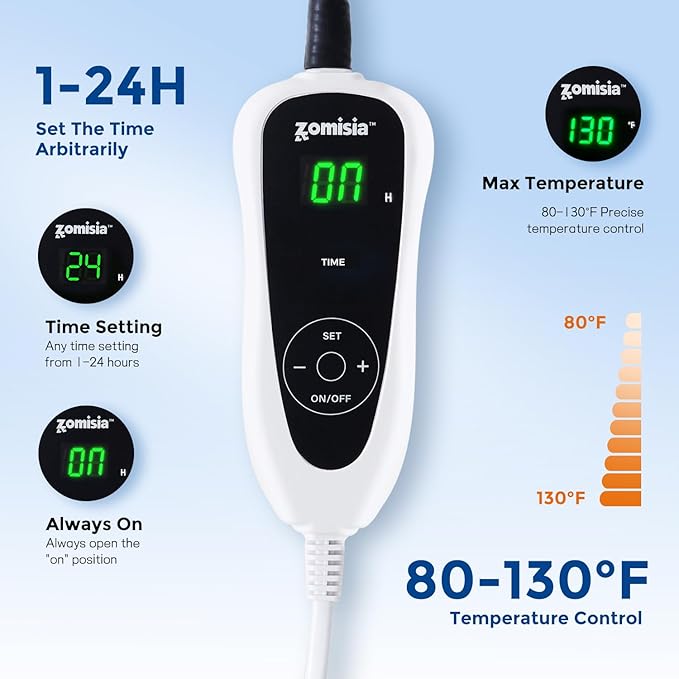 Heated Cat Bed Indoor - Adiustable Temperature Pet Heating Bed with Timer and Chew Resistant Cord, Washable Puppy Bed with Non-Slip Bottom, 21" x 21" x 8", Grey