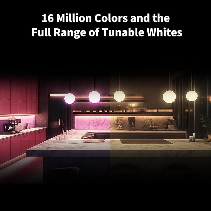 Aqara Thread/Zigbee Smart LED Light Bulb T2 E26, Tunable White (2000K-9000K), RGB Color Changing Light Bulb with 16 Million Colors, 75W Equivalent, Matter, Works with HomeKit, Alexa, Google & More