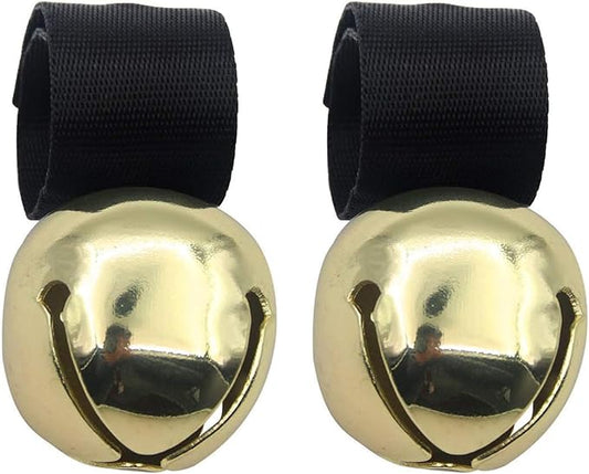 SCENEREAL Large Dog Collar Bell, 2 Pack Dog Bell for Collar, Noise Maker Extra Loud Anti-Theft Bell for Training, Hiking, Walking, Hunting, Pet Tracker, Save Birds & Wildlife, Gold x 2, L