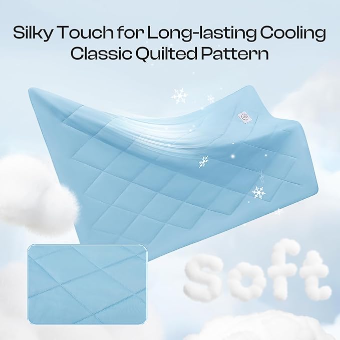 Luciphia Premium Cooling Blanket for Dogs Washable Q-MAX>0.4 Pet Cool Mat for Cats Hot Weather Puppy Lightweight Throw Calming Pad (Blue,29x40 inches)