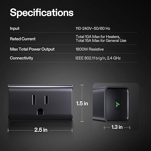 VIVOSUN GrowHub Outlet Controller A10, Smart WiFi Outlet, Smart Plug, 15A 1800W, Remote Control, Compatible with Vivosun App for Grow Tent