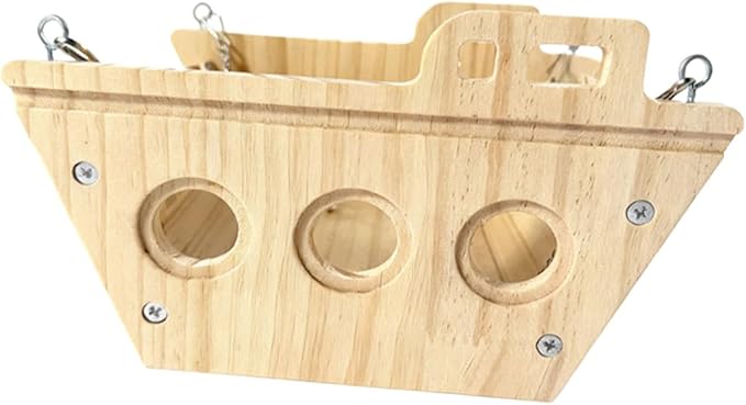 Hamster Cage Swing Toy Wooden Chinchilla Hammock Pet Supplies Accessories Habitat Wooden Hanging Decor for Gerbil Rat