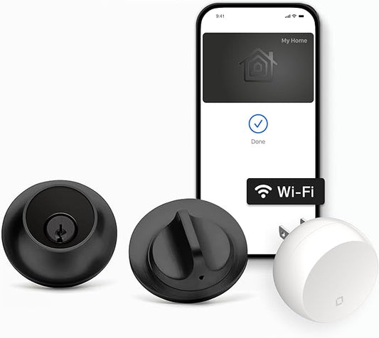 Level Smart Lock+ WiFi Deadbolt - World's Smallest Smart Lock - Apple Home Key & Voice Control - Matte Black