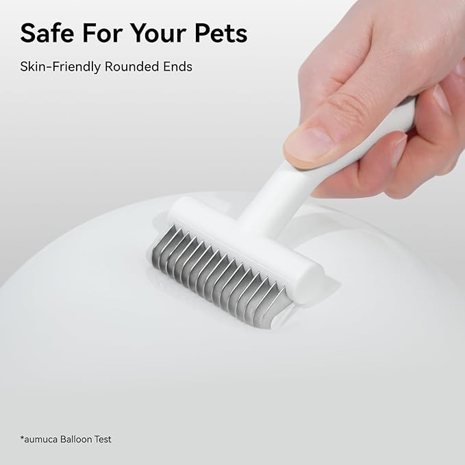 aumuca Undercoat Rake for Cats & Small/Medium Dogs – Deshedding Brush & Dematting Comb for Double-Coated Pets with Long or Short Hair, Matted Fur – Grooming Tool for Kitten, Puppy, Rabbit and Horse