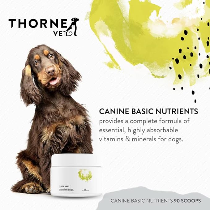 ThorneVet Canine Basic Nutrients Powder – Multivitamin Support for Dogs, 90 Scoops