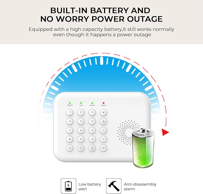 PGST Smart Alarm System for Home Security,Wireless Home Security System with DIY Door/Motion Sensors,4G SMS/Tuya APP Alerts,Work with Alexa,24/7 Instant Monitoring,20 Pieces Kit for Home,Kids Safety