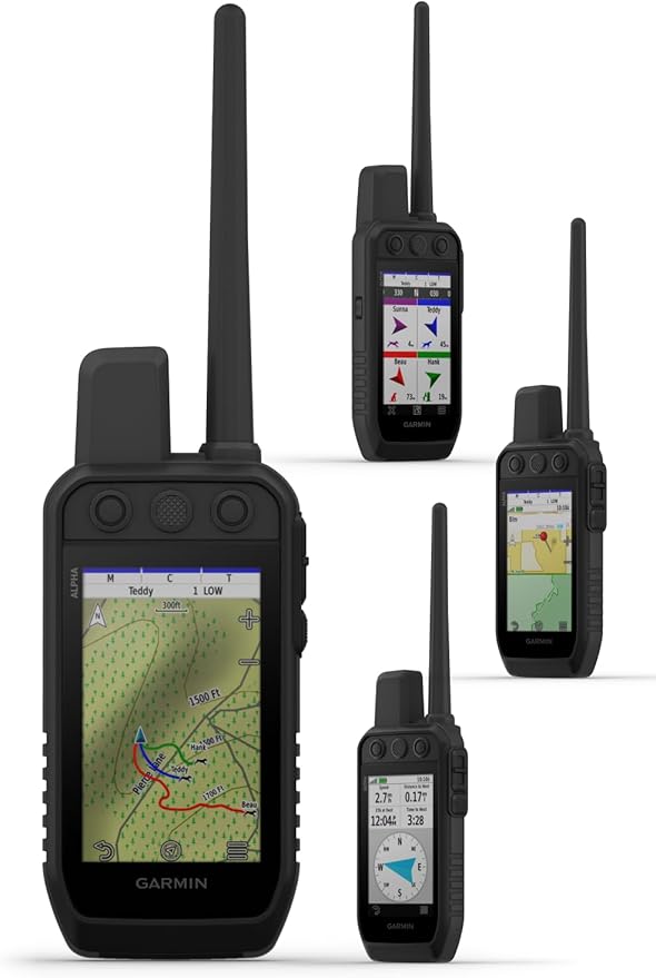 Wearable4U - Garmin Alpha 300 Handheld, Advanced Dog Tracking and Training Handheld, Touchscreen with Leash and Whistle Bundle