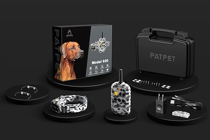 PATPET Dog Shock Collar with Remote 3/4 Mile Range Dog Training Collar Include Rechargeable Waterproof E Collar, Outdoor Training Shock Collar for Large Dogs Camouflage (15-140 lbs)