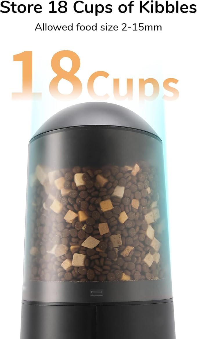 FUKUMARU Automatic Cat Feeder, 2 in 1 Automatic Pet Feeders with Camera and Audio, Support DIY Meals and Timed Control WiFi Cat Food Dispenser