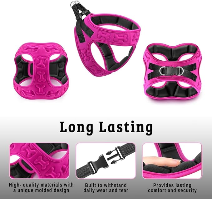 Comfort Fit No Pull Dog Harness – Adjustable Step-in Vest for Small, Medium & Large Dogs, Soft Padded with Leash Clips, Reflective Straps & Handle