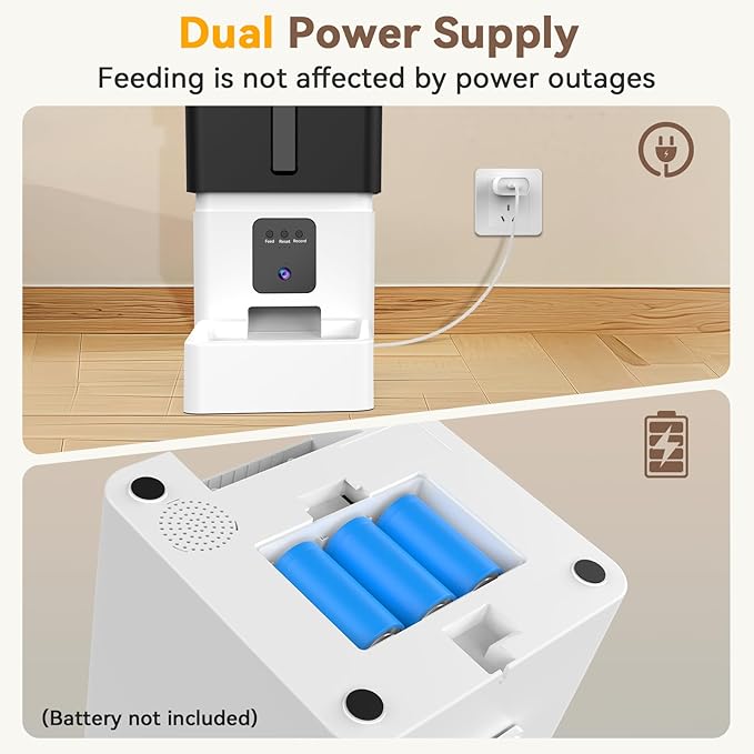 Automatic Dog Feeder with Camera: 8L/33 Cups 5G WiFi Timed Food Dispenser for Medium Dogs - 1080P HD Night Vision Video Recording 2-Way Audio APP Control