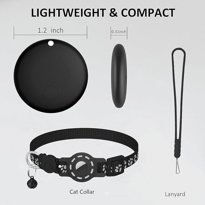 Cat Tracker Works with Android - GPS Pet Collar for Cats | No Monthly Fee | Waterproof | Replaceable Battery | Anti-Lost, Android GPS Tracker Tag, Bluetooth Smart Item Finders