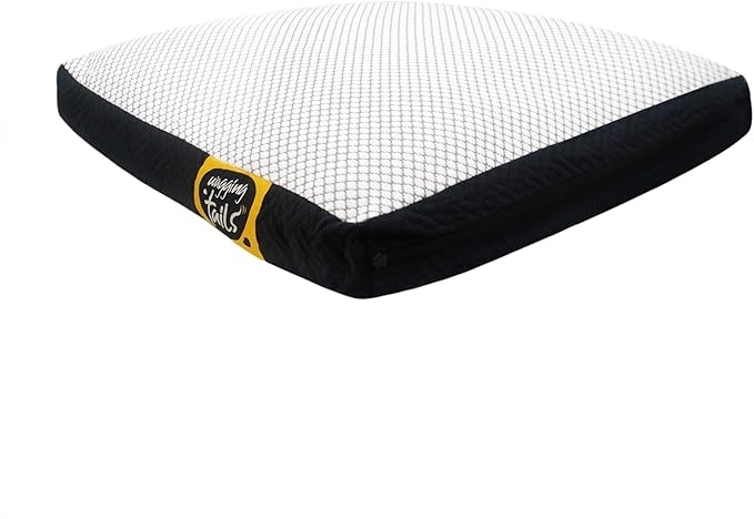 Wagging Tails Dog Bed Mattress with Waterproof Washable Removable Cover | Microfiber & Shredded Memory Foam Dog Crate Bed | Durable, Soft, Cozy Comfort Sleeping Bag for Dog, Cat & Pets | Small