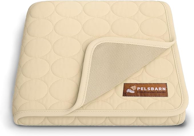 Pelsbarn Dog Cooling Mat- Ice Silk Summer Comfort, Self Cooling, Non-Slip Dog Pad, Durable & Washable, Mat for Extra Large Dogs 33" x 45", Support Shelter Dogs with Every Purchase (Beige)