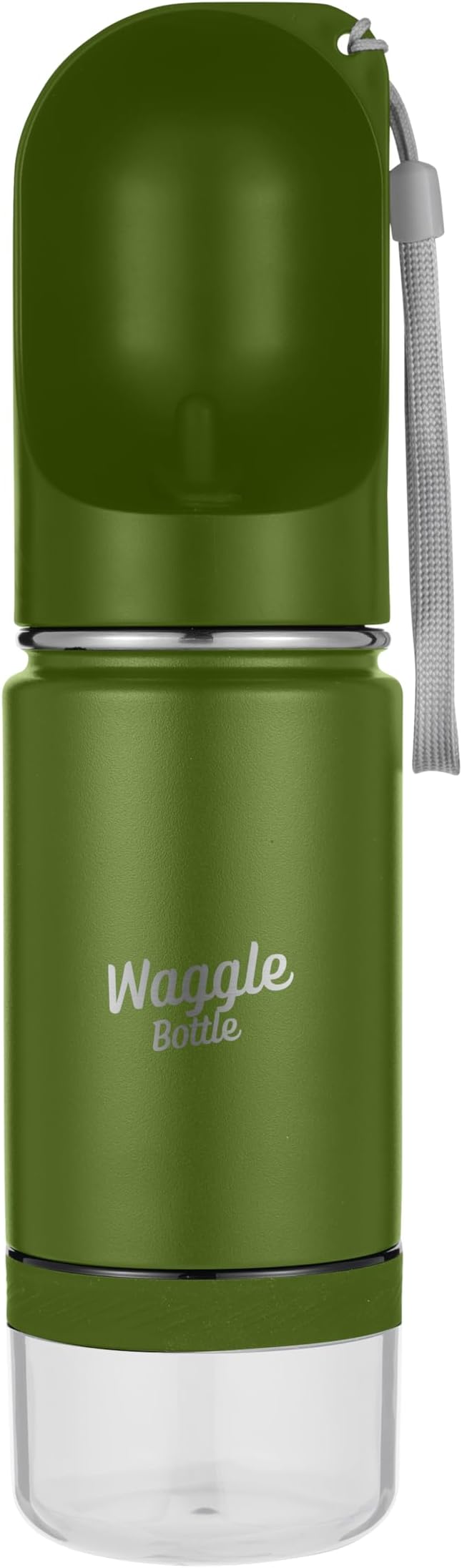Stainless Steel Dog Travel Water Bottle, Vacuum Insulated Portable Dog Water Dispenser, Drink Cup and Snack Container On The Go, Outdoor Walking, Hiking, Travel (Forest Green)