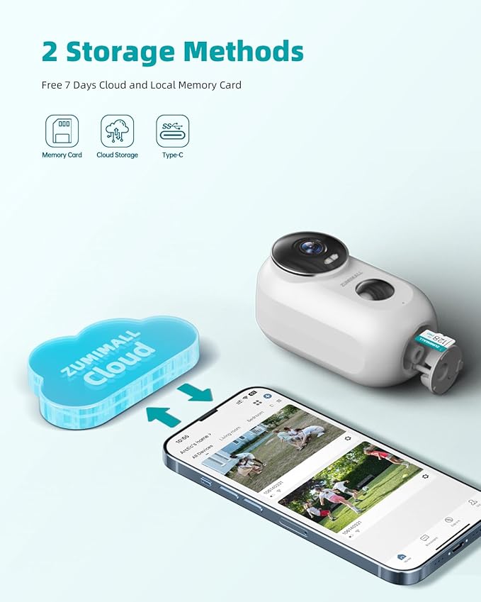 ZUMIMALL Security Cameras Wireless Outdoor with Magnetic Mount, 2K Outdoor Camera Wireless, 2.4G WiFi Battery Cameras for Home Security Indoor,3MP Color Night Vision/130° View/2-Way Talk/SD/Alexa